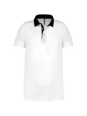 Pánska polokošeľa(Kariban"MEN'S TWO-TONE JERSEY POLO SHIRT") > biela / modrá (navy) > L
