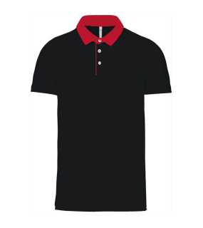 Pánska polokošeľa(Kariban"MEN'S TWO-TONE JERSEY POLO") > čierna / červená > L