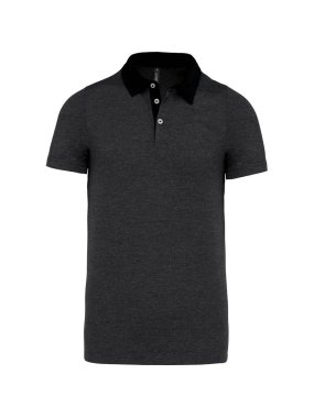 Pánska polokošeľa(Kariban"MEN'S TWO-TONE JERSEY POLO SHIRT")>šedá(heather grey)/čierna>L