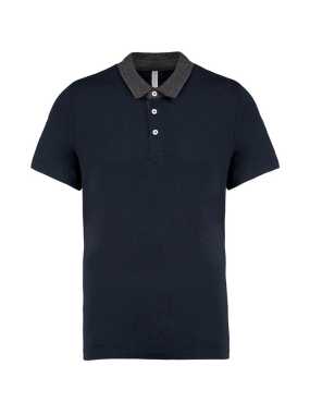 Pánska polokošeľa(Kariban"MEN'S TWO-TONE JERSEY POLO")>modrá(navy)/šedá(dark heather)>2XL