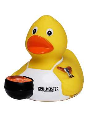 Kačička do vane (MBW Squeaky duck BBQ with slogan) > viacfarebná
