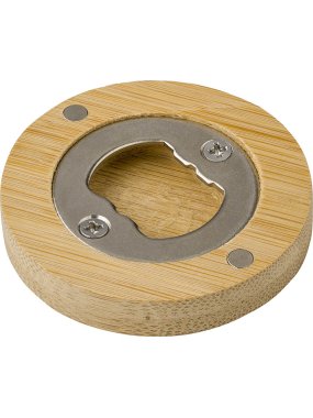 Bambusový otvárač na pivo s magnetom > hnedá