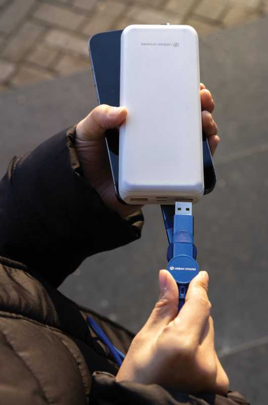 Nabíjací kábel 6 v 1 Oakland 1,2m 45W z RCS recykl. plastu > modrá