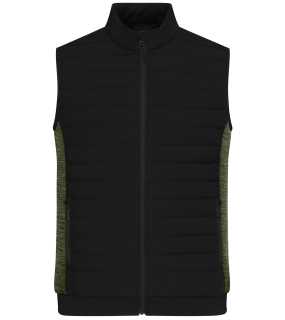 Pánska vesta (JN Men's Padded Hybrid Vest) > čierna / zelená (olive melange) > XL