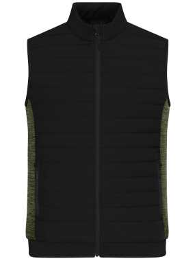 Pánska vesta (JN Men's Padded Hybrid Vest) > čierna / zelená (olive melange) > XS