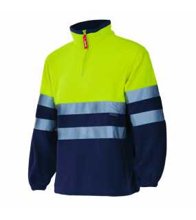 Pánska bunda (VELILLA HV TWO-TONE FLEECE) > modrá (marine) / žltá (hi-vis) > M