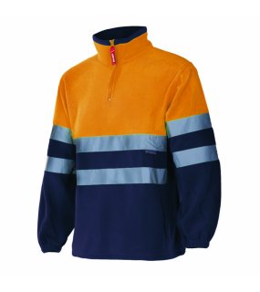 Pánska bunda (VELILLA HV TWO-TONE FLEECE) > modrá (marine) / oranžová (hi-vis) > S