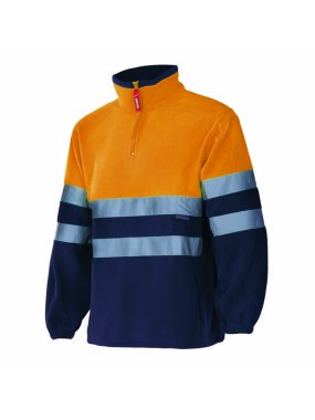 Pánska bunda (VELILLA HV TWO-TONE FLEECE) > modrá (marine) / oranžová (hi-vis) > S