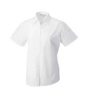 Dámska košeľa(Short Sleeve Pure Cotton Easy Care Poplin RUSSELL) > biela > 4XL