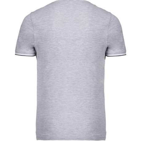 Pánske tričko (Kariban"MEN'S PIQUÉ V-NEK T-SHIRT)>šedá(oxford)/modrá(navy)/biela>XL
