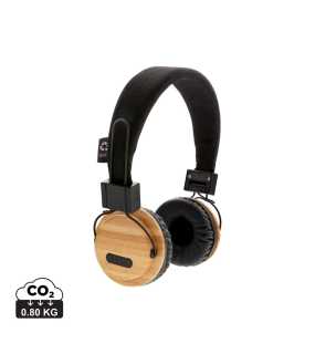 Bambusové bezdrôtové slúchadlá > hnedá / čierna