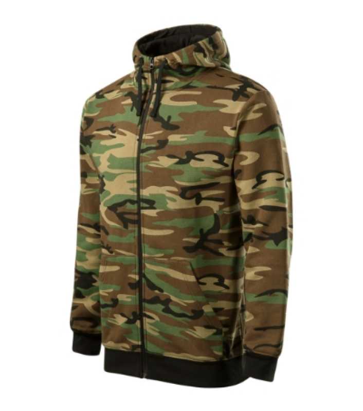 Pánska mikina (MALFINI Camo Zipper) > hnedá (camouflage) > S
