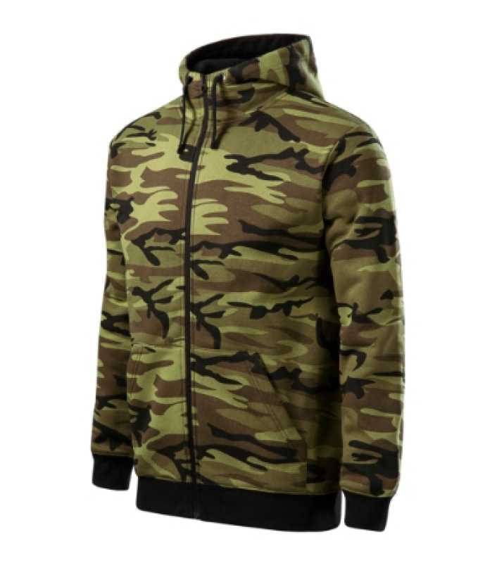 Pánska mikina (MALFINI Camo Zipper) > zelená (camouflage) > S