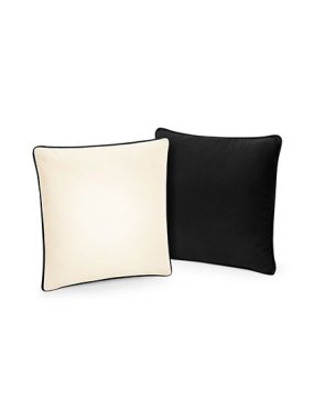 Vankúš (WM Fairtrade Cotton Piped Cushion Cover) > béžová (natural) / čierna