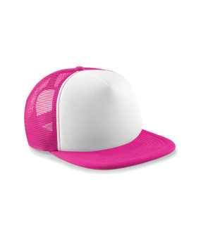 Unisex šiltovka (Beechfield Vintage Snapback Trucker Cap) > ružová (fuchsia) / biela