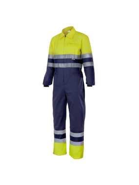 Pánsky overal (VELILLA HV TWO-TONE OVERALL) > modrá (marine) / žltá (hi-vis) > S