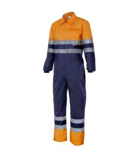 Pánsky overal (VELILLA HV TWO-TONE OVERALL) > modrá (marine) / oranžová (hi-vis) > L