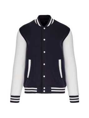 Detská mikina (KARIBAN KIDS TEDDY FLEECE JACKET) > modrá (navy) / biela > 10/12