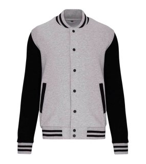 Detská mikina (KARIBAN KIDS TEDDY FLEECE JACKET) > šedá (oxford) / čierna > 10/12