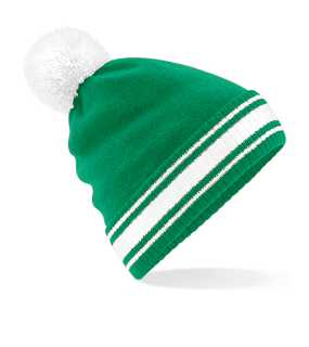 Unisex čiapka (Beechfield Stadium Beanie) > zelená (kelly) / biela