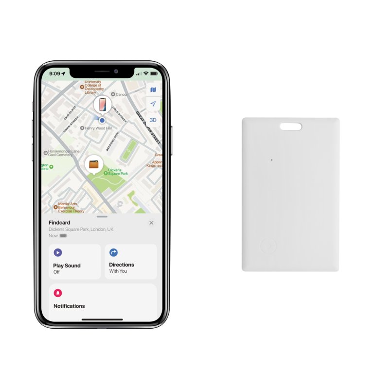 Karta s lokátorom Findcard z RCS recykl. plastu > biela