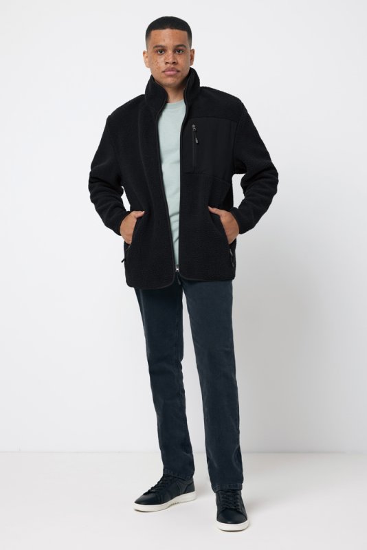 Pile fleece bunda Iqoniq Diran z recykl. polyesteru > čierna > M