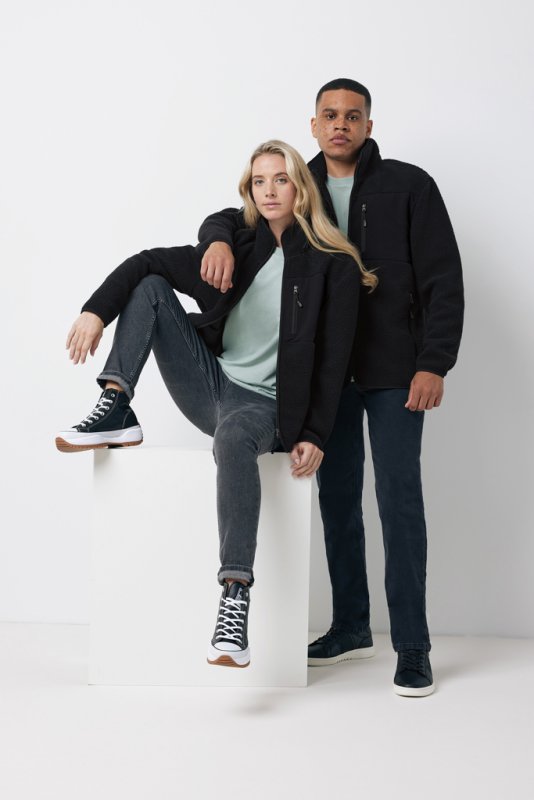 Pile fleece bunda Iqoniq Diran z recykl. polyesteru > čierna > M