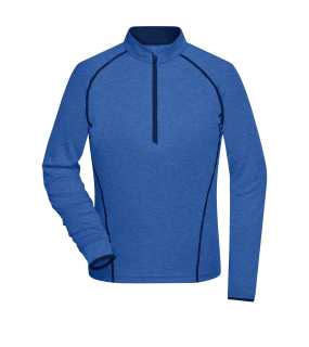 Dámske tričko(JN Ladies Sportsshirt Longsleeve)>modrá (melange) / modrá (navy)>M