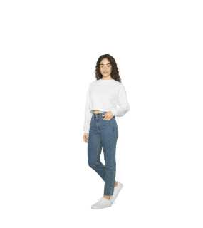 Dámska mikina (AMERICAN APPAREL WOMEN'S FLEX FLEECE CROP PULLOVER)>šedá (dark heather)>M