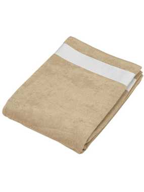 Plážová osuška (KARIBAN VELOURS VELOUR BEACH TOWEL) > béžová / biela > 100x160