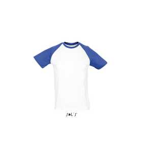 Pánske tričko (SOLS MEN SLEEVES T-SHIRT) > biela / modrá (royal) > 2XL