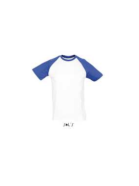Pánske tričko (SOLS MEN SLEEVES T-SHIRT) > biela / modrá (royal) > 2XL