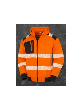 Reflexná bunda(RESULT Genuine Safe-Guard Robust Sweat Hoody)>oranžová/čierna>L