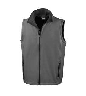 Pánska softshell vesta(RESULT MENS PRINTABLE SOFTSHELL BODYWARMER)>šedá(charcoal)/čierna>L