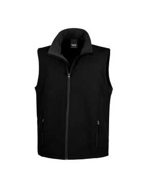 Pánska softshell vesta(RESULT MENS PRINTABLE SOFTSHELL BODYWARMER)>čierna / čierna>XL