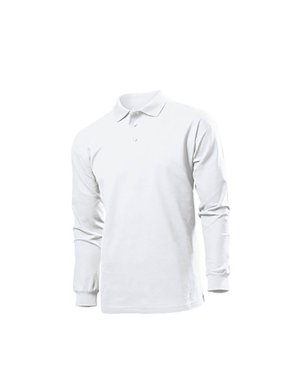 Pánska polokošeľa(Polo Long Sleeve STEDMAN) > biela > S