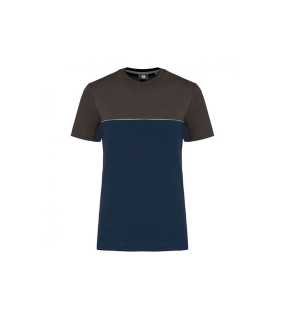 Unisex tričko(UNISEX ECO-FRIENDLY SHORT SLEEVE TWO-TONE T-SHIRT)>modrá(navy)/šedá(dark)>L