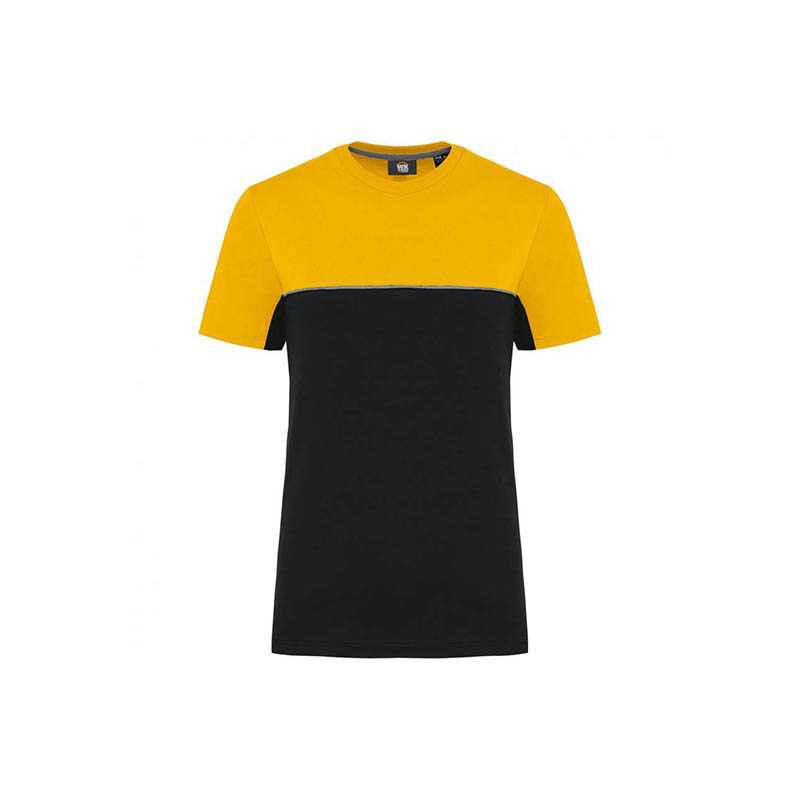 Unisex tričko (UNISEX ECO-FRIENDLY SHORT SLEEVE TWO-TONE T-SHIRT) > čierna / žltá > 2XL