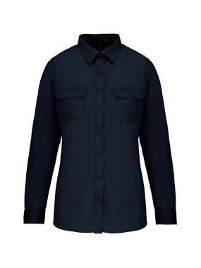 Dámska košeľa (KARIBAN LADIES' LONG SLEEVED SAFARI SHIRT) > modrá (navy) > S