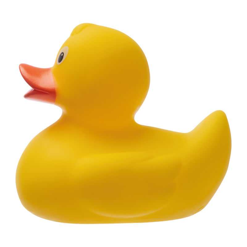 Gumová kačica vyrobená z PVC > žltá