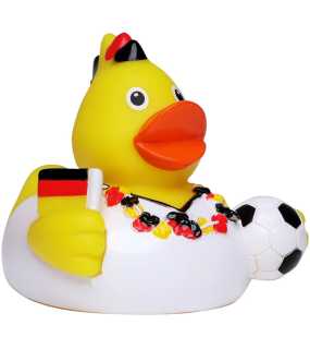 Kačička do vane (MBW Squeaky duck soccer fan) > čierna / červená / žltá