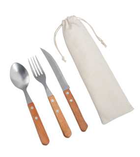 Sada príborov > hnedá / strieborná