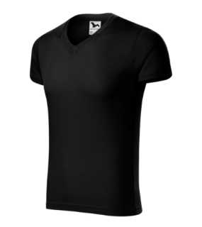 Pánske tričko (MALFINI Slim Fit V-neck) > čierna > L