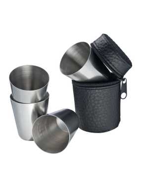 4 poháriky z nerezu > čierna