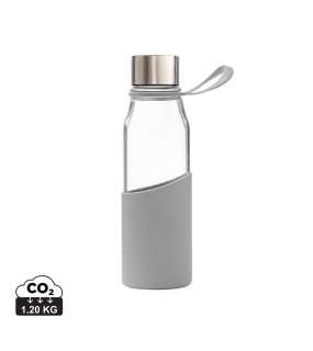 Štíhla sklenená fľaša na vodu VINGA > šedá
