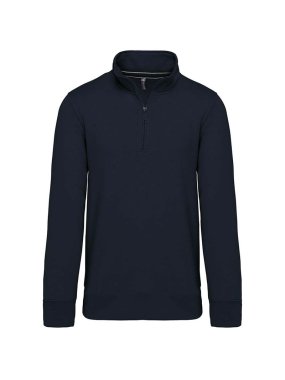Pánska mikina (Kariban ZIPPED NECK SWEATSHIRT) > modrá (navy) > L