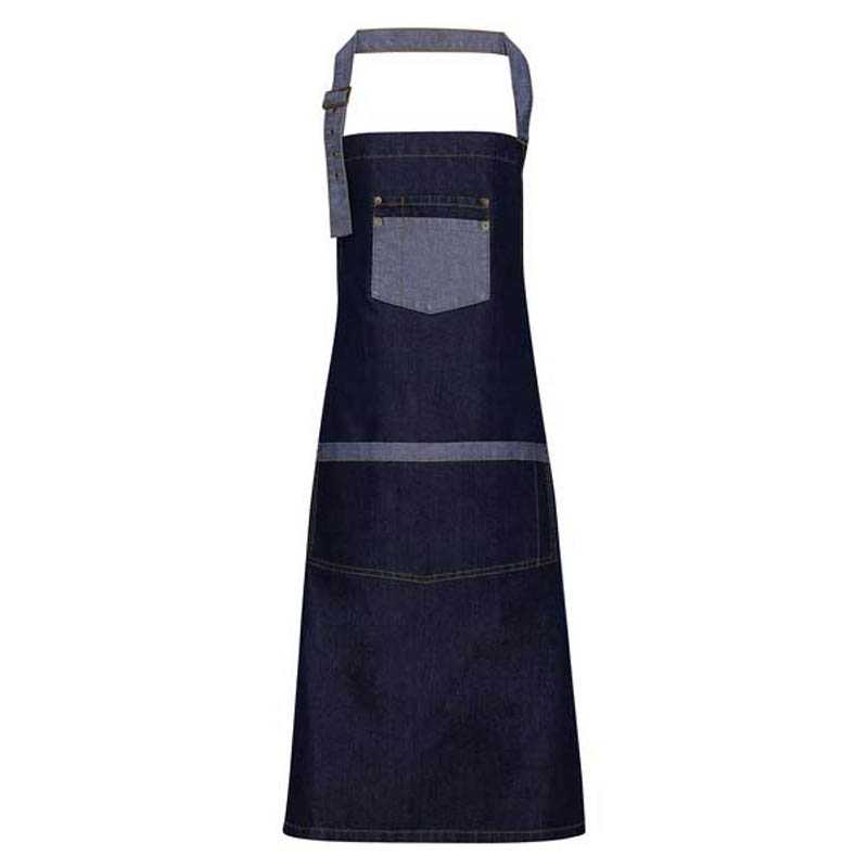 Zástera (PREMIER "DOMAIN" CONTRAST DENIM BIB APRON) > modrá (indigo denim)