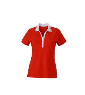 Dámska polokošeľa (JN Ladies' Elastic Polo Short-Sleeved)>červená (tomato) / biela>S