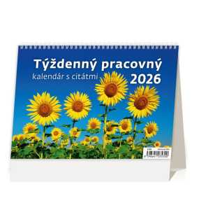 Stolový kalendár (Týždenný kalendár s citátmi 2026) - 21,1 x 17,8 cm