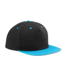 5 panelová unisex šiltovka (Beechfield 5 Panel Contrast Snapback) > čierna / modrá (surf)